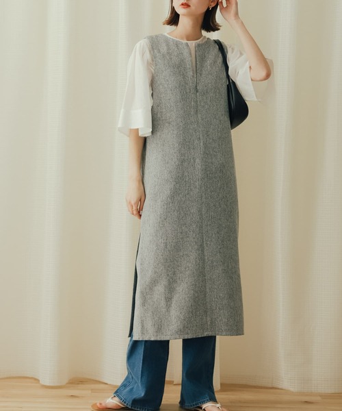 SENSE OF PLACE by URBAN RESEARCH(センスオブプレイスバイアーバンリサーチ)の「2WAYツイードジャンパースカート(ワンピース・レディース・ベージュ系その他/グレー系その他/ブラック・S/ONE)」の9枚目の写真