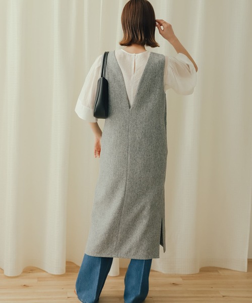 SENSE OF PLACE by URBAN RESEARCH(センスオブプレイスバイアーバンリサーチ)の「2WAYツイードジャンパースカート(ワンピース・レディース・ベージュ系その他/グレー系その他/ブラック・S/ONE)」の12枚目の写真