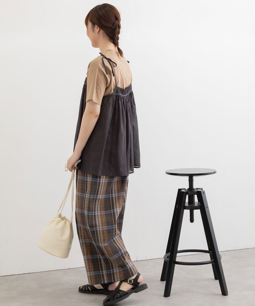 POU DOU DOU（プードゥドゥ）の「キャミソールブラウス（キャミソール・レディース・オフホワイト/グリーン/ダークグレー・3）」の20枚目の写真