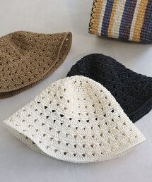 fredy emue | ペーパー柄編みラウンドハット(ハット)