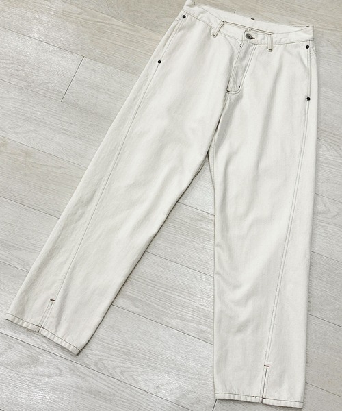 KIIT(キート)の「KIIT キート / SENTER SLIT PANTS センタースリットパンツ / KIP-P93A-006(デニムパンツ・メンズ・アイボリー・1/3/2)」の3枚目の写真