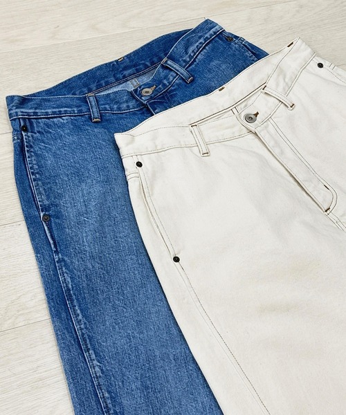 KIIT(キート)の「KIIT キート / SENTER SLIT PANTS センタースリットパンツ / KIP-P93A-006(デニムパンツ・メンズ・アイボリー・1/3/2)」の5枚目の写真
