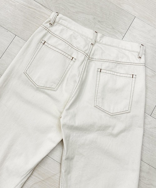 KIIT(キート)の「KIIT キート / SENTER SLIT PANTS センタースリットパンツ / KIP-P93A-006(デニムパンツ・メンズ・アイボリー・1/3/2)」の7枚目の写真