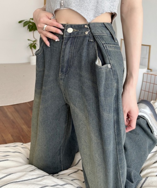 セール】【お気に入り数16万人突破!】ウエスト ホックで華奢見え！ハイ