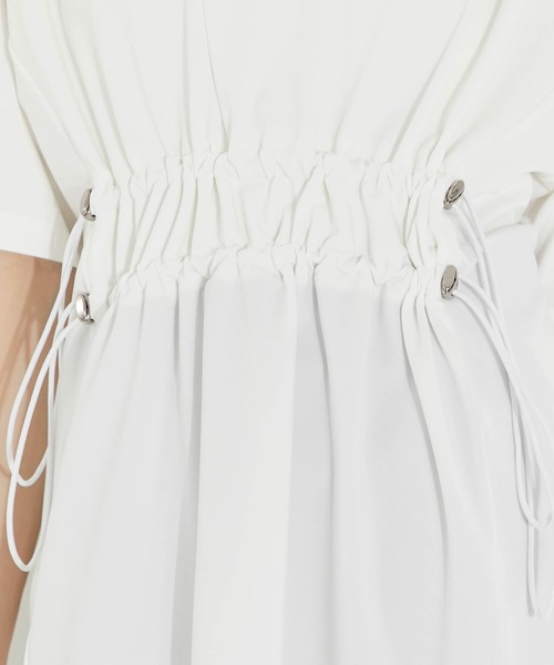 CITY TOKYO（シティトウキョウ）の「ウエストドロストオーバーTシャツ（Tシャツ/カットソー・レディース・ブラック/オフホワイト・FREE）」の11枚目の写真