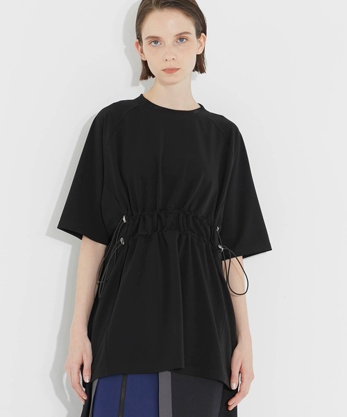 CITY TOKYO（シティトウキョウ）の「ウエストドロストオーバーTシャツ（Tシャツ/カットソー・レディース・ブラック/オフホワイト・FREE）」の13枚目の写真