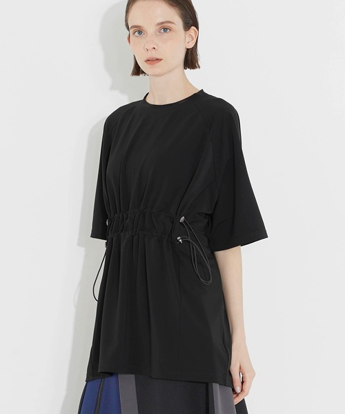 CITY TOKYO（シティトウキョウ）の「ウエストドロストオーバーTシャツ（Tシャツ/カットソー・レディース・ブラック/オフホワイト・FREE）」の14枚目の写真