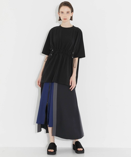 CITY TOKYO（シティトウキョウ）の「ウエストドロストオーバーTシャツ（Tシャツ/カットソー・レディース・ブラック/オフホワイト・FREE）」の15枚目の写真