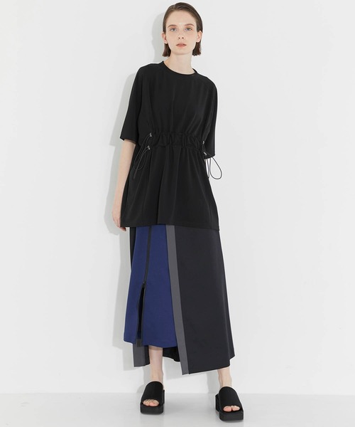 CITY TOKYO（シティトウキョウ）の「ウエストドロストオーバーTシャツ（Tシャツ/カットソー・レディース・ブラック/オフホワイト・FREE）」の16枚目の写真