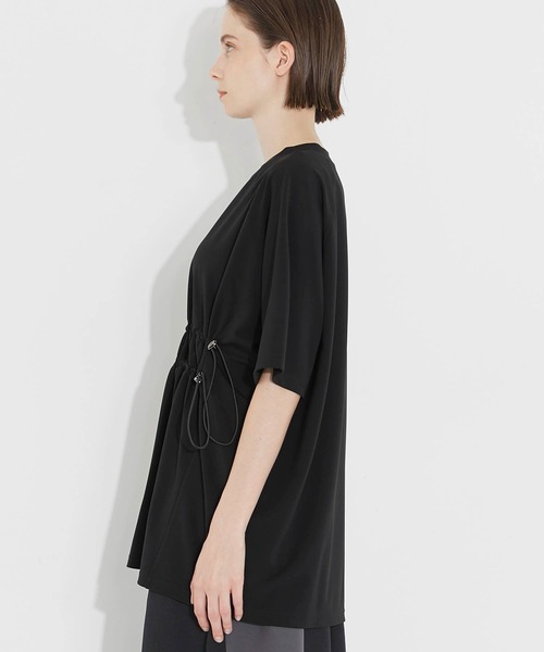 CITY TOKYO（シティトウキョウ）の「ウエストドロストオーバーTシャツ（Tシャツ/カットソー・レディース・ブラック/オフホワイト・FREE）」の18枚目の写真