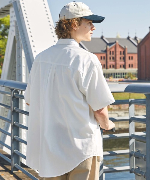 PENNEYS（ぺニーズ）の「PENNEYS/ペニーズ 別注 BE A TIGER ロゴ ワッペン刺繍 オーバーサイズ ブロード レギュラーカラー 半袖シャツ（シャツ/ブラウス・レディース・ブルー/ホワイト/チャコールグレー/ピンク/イエロー・L/M）」の11枚目の写真