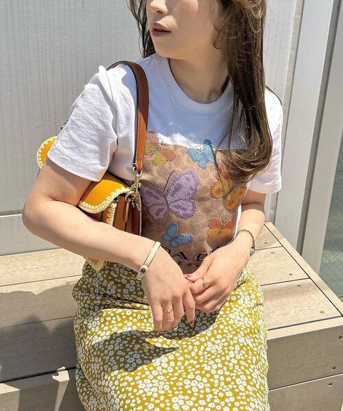 COACH 刺繍入りTシャツ 小さいサイズ】ステッチ刺繍デザインTシャツ(カットソー・T