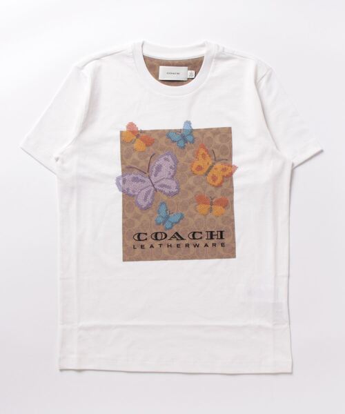 ★オシャレ★【Coach】ロゴ スクエア 半袖 Tシャツ COACH（コーチ）の「シグネチャー スクエア クロス スティッチ