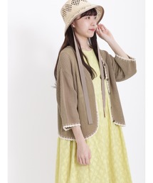 Samansa Mos2 | 配色スカラップカーディガン(カーディガン/ボレロ)