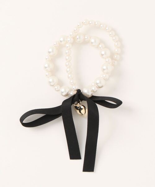 Catherine Cottage（キャサリンコテージ）の「パールリボンヘアゴム（ヘアゴム・キッズ・ピンク/ブラック/ブラウン・FREE）」の8枚目の写真