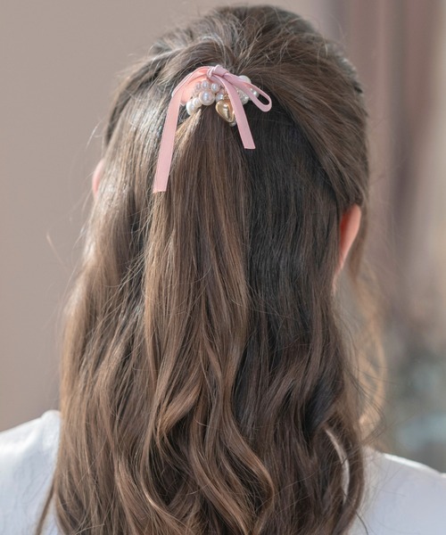 Catherine Cottage（キャサリンコテージ）の「パールリボンヘアゴム（ヘアゴム・キッズ・ピンク/ブラック/ブラウン・FREE）」の5枚目の写真