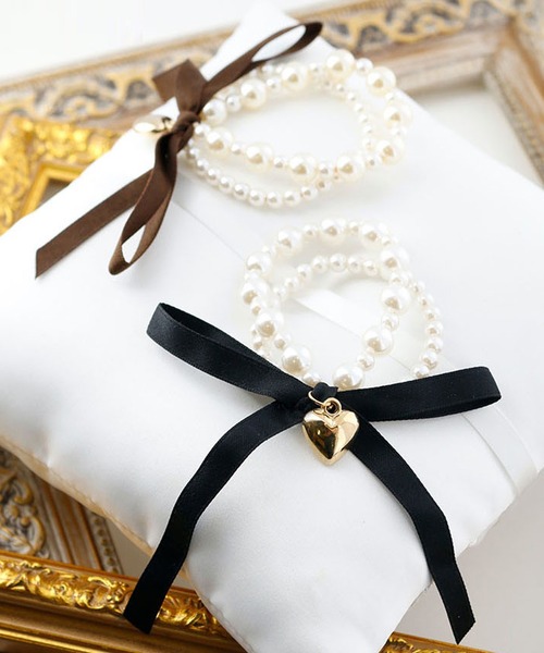 Catherine Cottage（キャサリンコテージ）の「パールリボンヘアゴム（ヘアゴム・キッズ・ピンク/ブラック/ブラウン・FREE）」の6枚目の写真