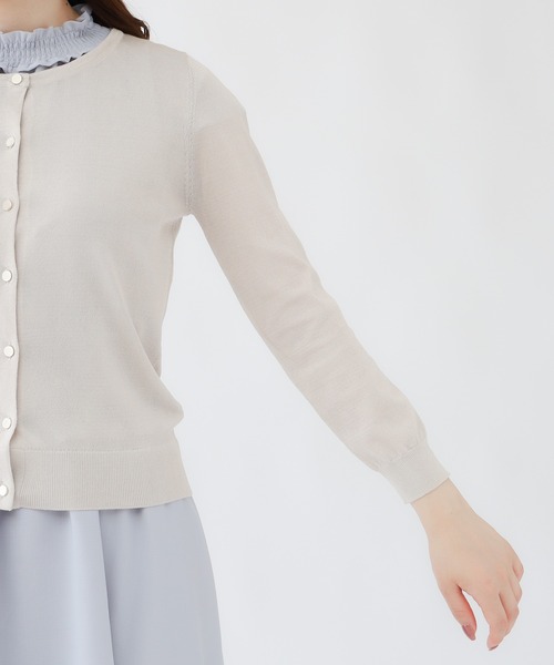 TRUDEA(トルディア)の「シアー風ベーシックカーディガン(カーディガン/ボレロ・レディース・ホワイト/ベージュ/ブラック/パープル・MEDIUM/LARGE)」の10枚目の写真