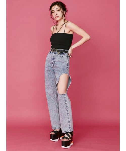 EVRIS（エヴリス）の「2WAYストラップビスチェ（キャミソール・レディース・グリーン/ブラック/ホワイト・FREE）」の4枚目の写真