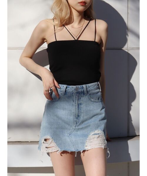 EVRIS（エヴリス）の「2WAYストラップビスチェ（キャミソール・レディース・グリーン/ブラック/ホワイト・FREE）」の18枚目の写真