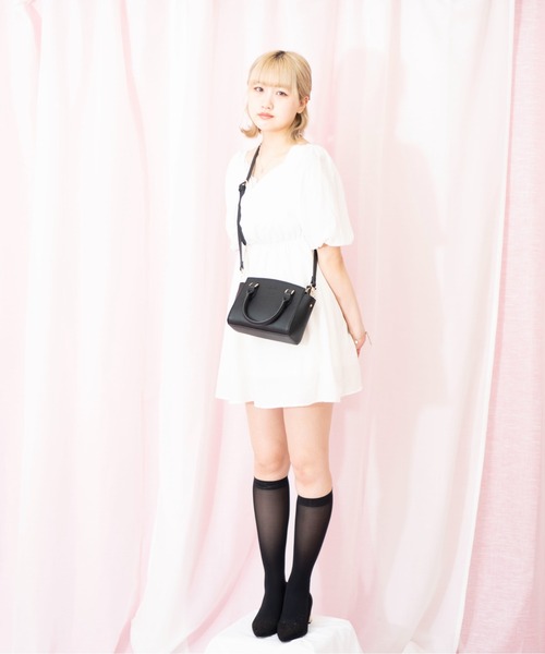 dazzlin（ダズリン）の「【dazzlin/ダズリン】 シュリンク 2way ミニハンドバッグ（ハンドバッグ・レディース・アイボリー/ベージュ系その他/ブラック/ローズ/グレイッシュブルー・FREE）」の10枚目の写真