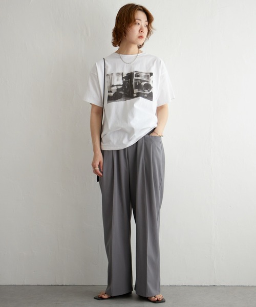 notch.(ノッチ)の「クレープワイドタックパンツ(その他パンツ・レディース・オフホワイト/グレー/ブラック・M)」の9枚目の写真