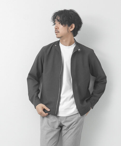 NOLLEY'S goodman（ノーリーズグッドマン）の「リネン混 シングルライダースシャツ（シャツ/ブラウス・メンズ・ベージュ/チャコールグレー/ネイビー・M/L）」の2枚目の写真