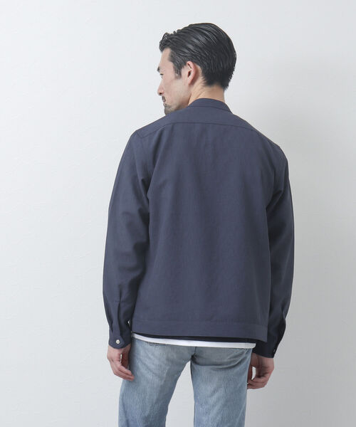 NOLLEY'S goodman（ノーリーズグッドマン）の「リネン混 シングルライダースシャツ（シャツ/ブラウス・メンズ・ベージュ/チャコールグレー/ネイビー・M/L）」の7枚目の写真