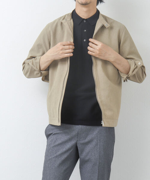 NOLLEY'S goodman（ノーリーズグッドマン）の「リネン混 シングルライダースシャツ（シャツ/ブラウス・メンズ・ベージュ/チャコールグレー/ネイビー・M/L）」の4枚目の写真