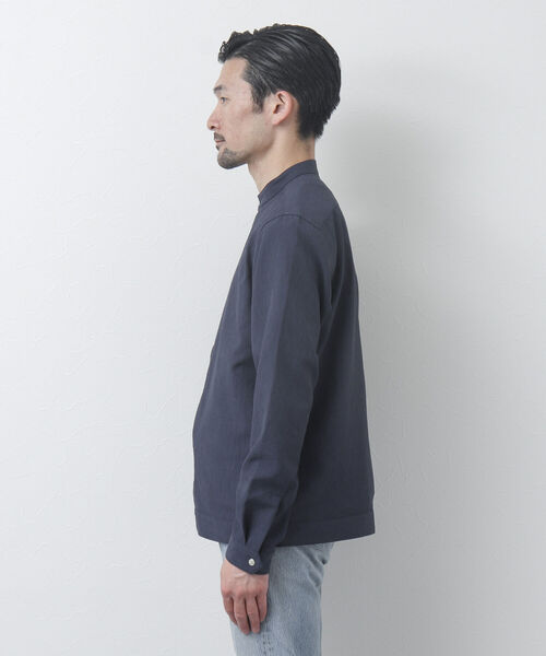 NOLLEY'S goodman（ノーリーズグッドマン）の「リネン混 シングルライダースシャツ（シャツ/ブラウス・メンズ・ベージュ/チャコールグレー/ネイビー・M/L）」の13枚目の写真