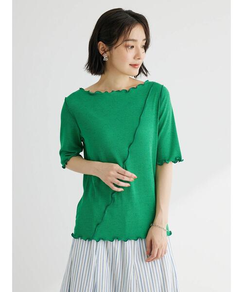 Green　Parks（グリーンパークス）の「前後2wayメロープルオーバー（Tシャツ/カットソー・レディース・ブラック/グリーン/アイボリー・FREE）」の4枚目の写真