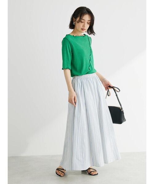 Green　Parks（グリーンパークス）の「前後2wayメロープルオーバー（Tシャツ/カットソー・レディース・ブラック/グリーン/アイボリー・FREE）」の10枚目の写真