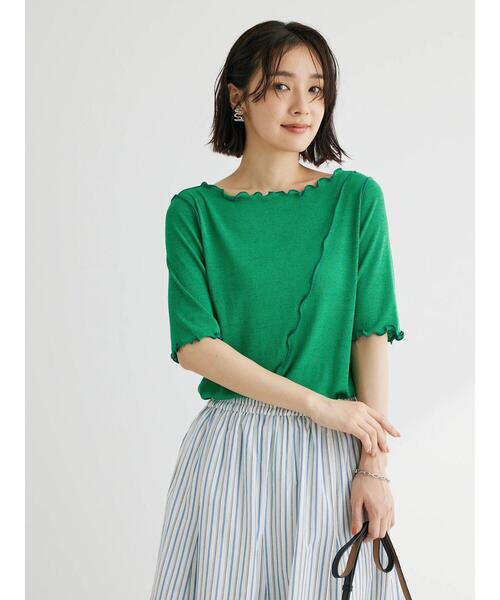 Green　Parks（グリーンパークス）の「前後2wayメロープルオーバー（Tシャツ/カットソー・レディース・ブラック/グリーン/アイボリー・FREE）」の13枚目の写真