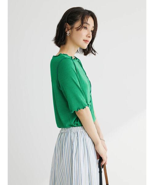 Green　Parks（グリーンパークス）の「前後2wayメロープルオーバー（Tシャツ/カットソー・レディース・ブラック/グリーン/アイボリー・FREE）」の14枚目の写真