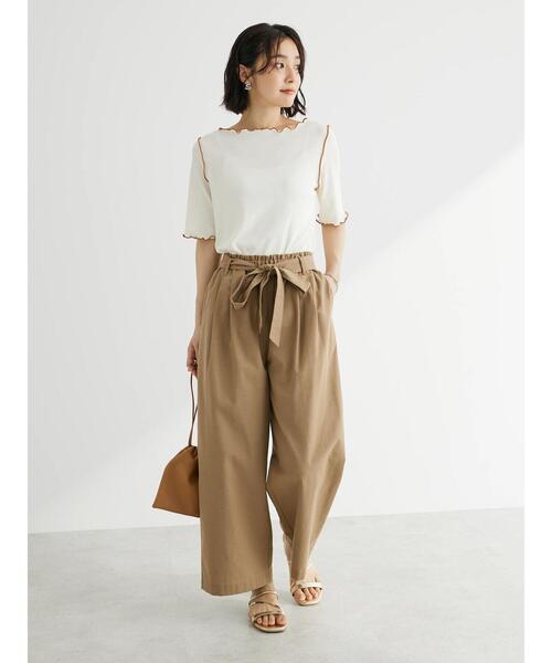 Green　Parks（グリーンパークス）の「前後2wayメロープルオーバー（Tシャツ/カットソー・レディース・ブラック/グリーン/アイボリー・FREE）」の16枚目の写真