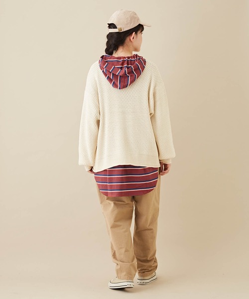 CUBE SUGAR（キューブシュガー）の「バルキーニットVネックカーディガン（カーディガン/ボレロ・レディース・ブラック/ブラック系その他/ナチュラル/パープル/マスタード・M）」の8枚目の写真