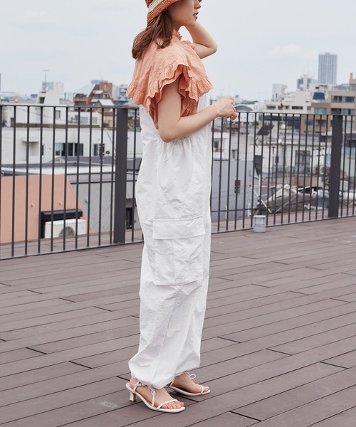 人気完売　ナイロンサロペット w closet（ダブルクローゼット）の「ナイロンサロペットパンツ