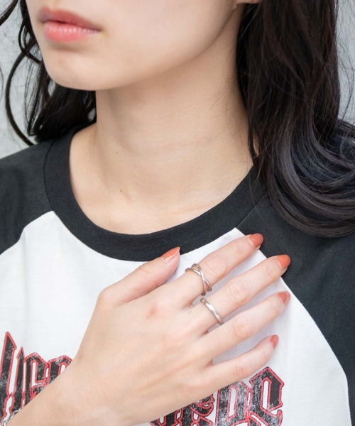 WEGO(ウィゴー)の「WEGO/ヴィテージライクラグランTシャツ(Tシャツ/カットソー・レディース・ホワイト/杢グレー・FREE)」の5枚目の写真