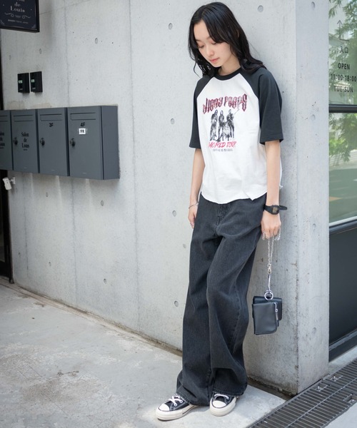 WEGO(ウィゴー)の「WEGO/ヴィテージライクラグランTシャツ(Tシャツ/カットソー・レディース・ホワイト/杢グレー・FREE)」の11枚目の写真