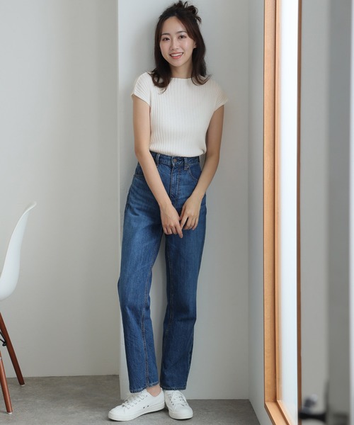 ElegChic(エレグシック)の「プチハイネックフレンチスリーブサマーニット(ニット/セーター・レディース・ブラック/グレイッシュベージュ/ブルー/オフホワイト・XL/4L/M)」の16枚目の写真