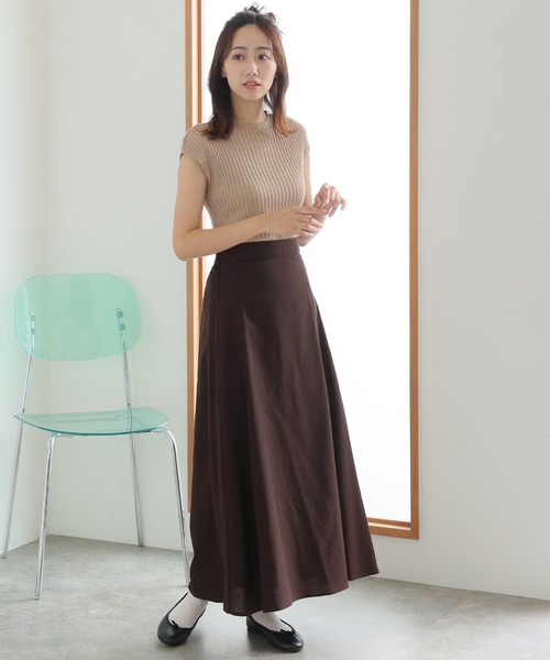 ElegChic(エレグシック)の「プチハイネックフレンチスリーブサマーニット(ニット/セーター・レディース・ブラック/グレイッシュベージュ/ブルー/オフホワイト・XL/4L/M)」の20枚目の写真