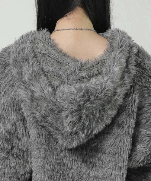 PAGEBOY（ページボーイ）の「MIXシャギーショートパーカー（パーカー・レディース・ブラック/パープル/オフホワイト・FREE）」の15枚目の写真