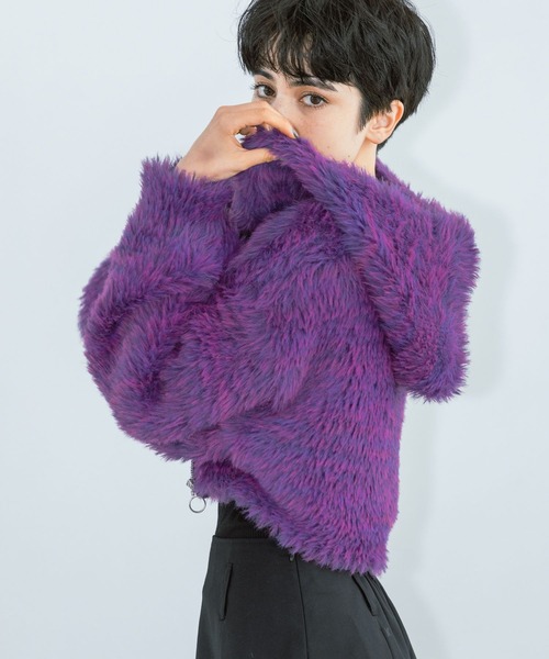 PAGEBOY（ページボーイ）の「MIXシャギーショートパーカー（パーカー・レディース・ブラック/パープル/オフホワイト・FREE）」の19枚目の写真