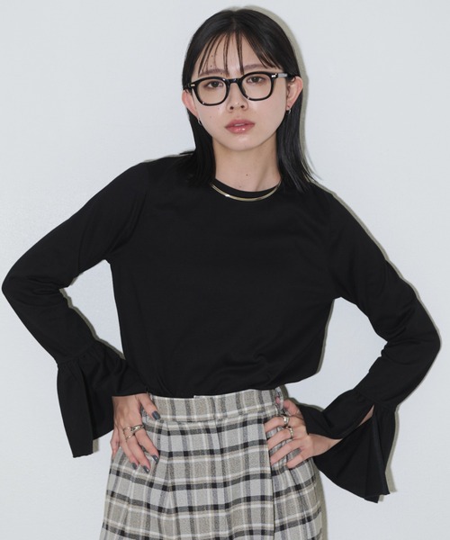 Aunt Marie's(アントマリーズ)の「袖フリルロングスリーブTシャツ(Tシャツ/カットソー・レディース・ブラック/ホワイト/その他・FREE)」の12枚目の写真