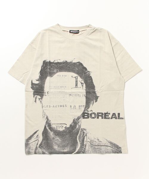 shesame(シーセム)の「ビッグプリントピグメント加工Tシャツ(Tシャツ/カットソー・レディース・ベージュ/グレー・MEDIUM/LARGE)」の8枚目の写真