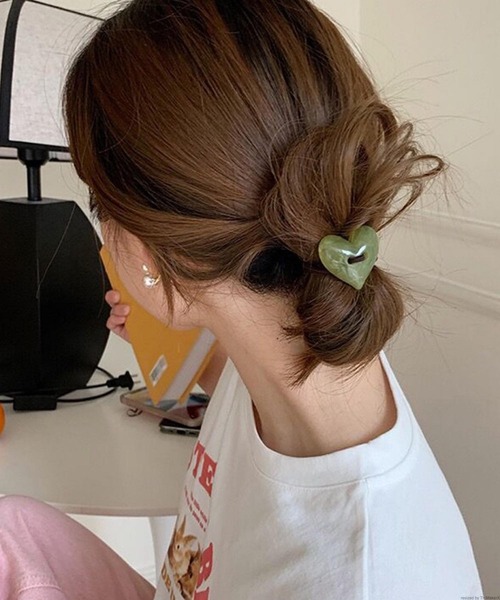 TONE SELECT GOODS(トーンセレクトグッズ)の「pur chouchou/フラワー ハート ヘアゴム P4073(ヘアゴム・レディース・アイボリー/グリーン/グレー/ブラウン/ネイビー/ピンク/ホワイト系その他/ブラウン系その他/ピンク系その他/グリーン系その他/ブルー系その他・FREE)」の7枚目の写真