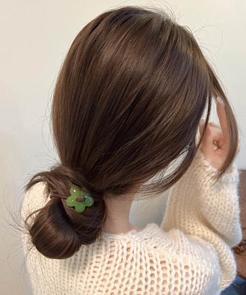 TONE SELECT GOODS(トーンセレクトグッズ)の「pur chouchou/フラワー ハート ヘアゴム P4073(ヘアゴム・レディース・アイボリー/グリーン/グレー/ブラウン/ネイビー/ピンク/ホワイト系その他/ブラウン系その他/ピンク系その他/グリーン系その他/ブルー系その他・FREE)」の6枚目の写真