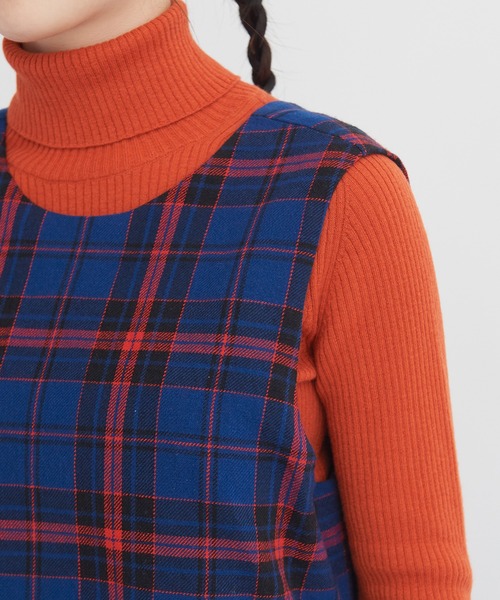 bulle de savon（ビュルデサボン）の「cotton washer twill check ワンピース（ワンピース・レディース・ブルー/アイボリー・FREE）」の15枚目の写真