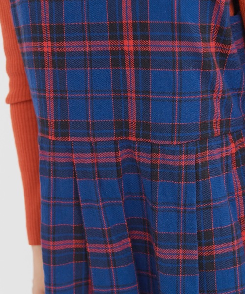 bulle de savon（ビュルデサボン）の「cotton washer twill check ワンピース（ワンピース・レディース・ブルー/アイボリー・FREE）」の16枚目の写真