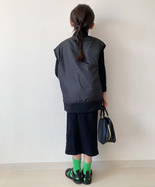 CIAOPANIC TYPY（チャオパニックティピー）の「【KIDS】MA-1ベスト（MA-1・キッズ・カーキ/ブラック/アイボリー・M/XL/XXL）」の6枚目の写真